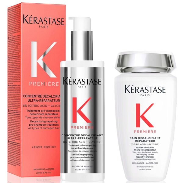 Kerastase Première Decalcifying Repairing Pre-Shampoo and Shampoo for Damaged Hair with Pure Citric Acid and Glycine